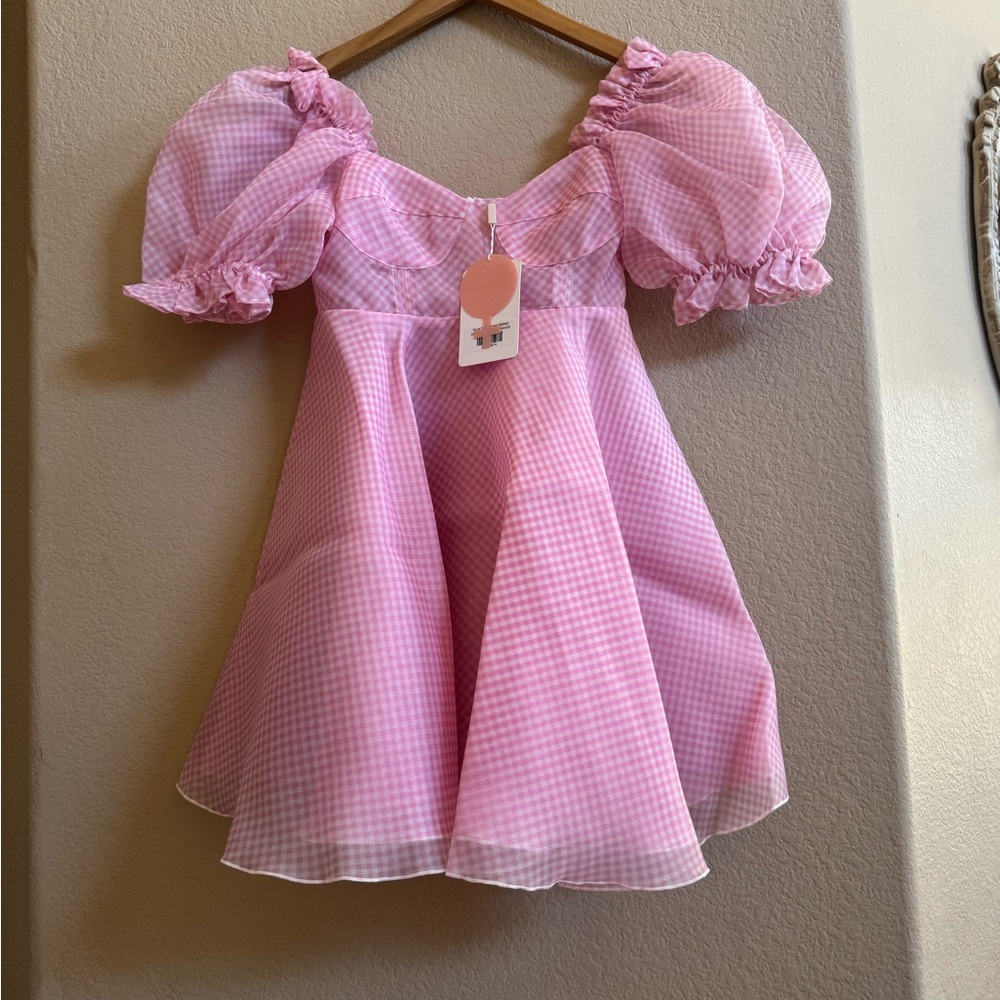 NWT Selkie Ice Cream Pink Parliament Gingham Dress - Picture 7 of 12